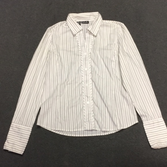 Rafaella Tops - Rafaella pinstripe button down shirt - size 8